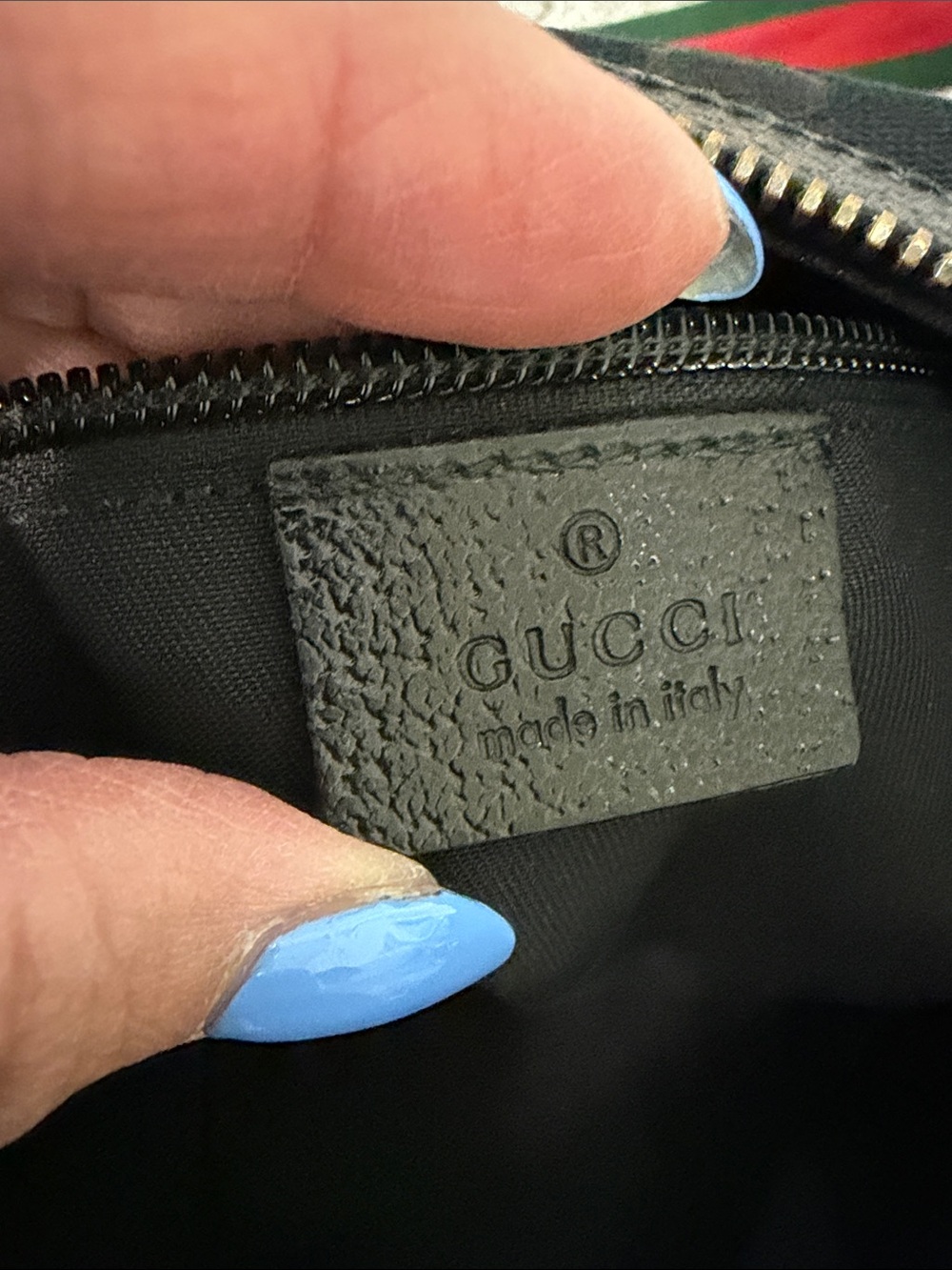 Gucci Black GG Canvas Half Moon Saddle Sherry Web Crossbody Bag - Picture 10 of 11
